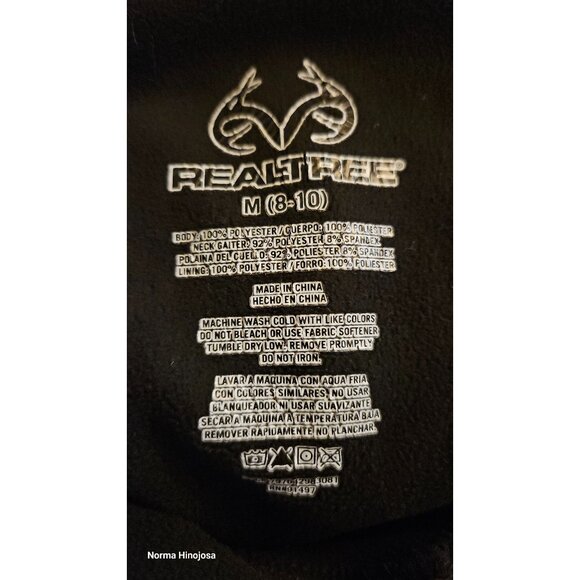 Realtree Women's Black Hooded Pullover Sweatshirt With Zip Pockets Size M (8-10) - Picture 7 of 7